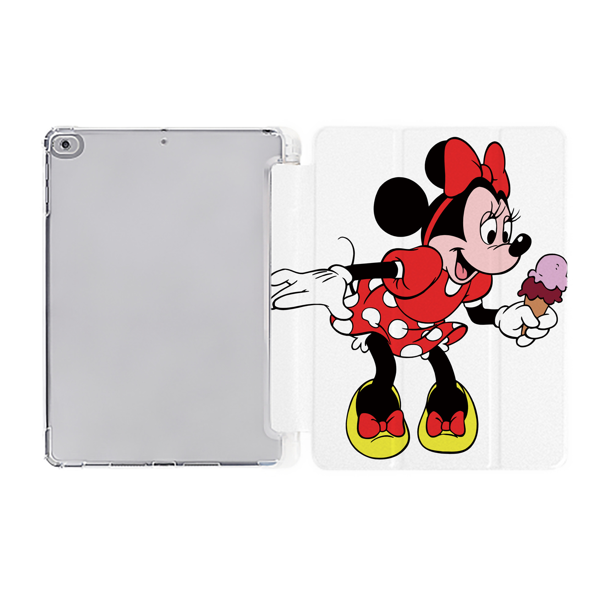 （画像用） ミッキーマウス Mickey Mouse IPad ケース ペン収納付き 三つ折りスタンド PUレザー×シリコン 対応機種9.5/10.5/10.9インチ